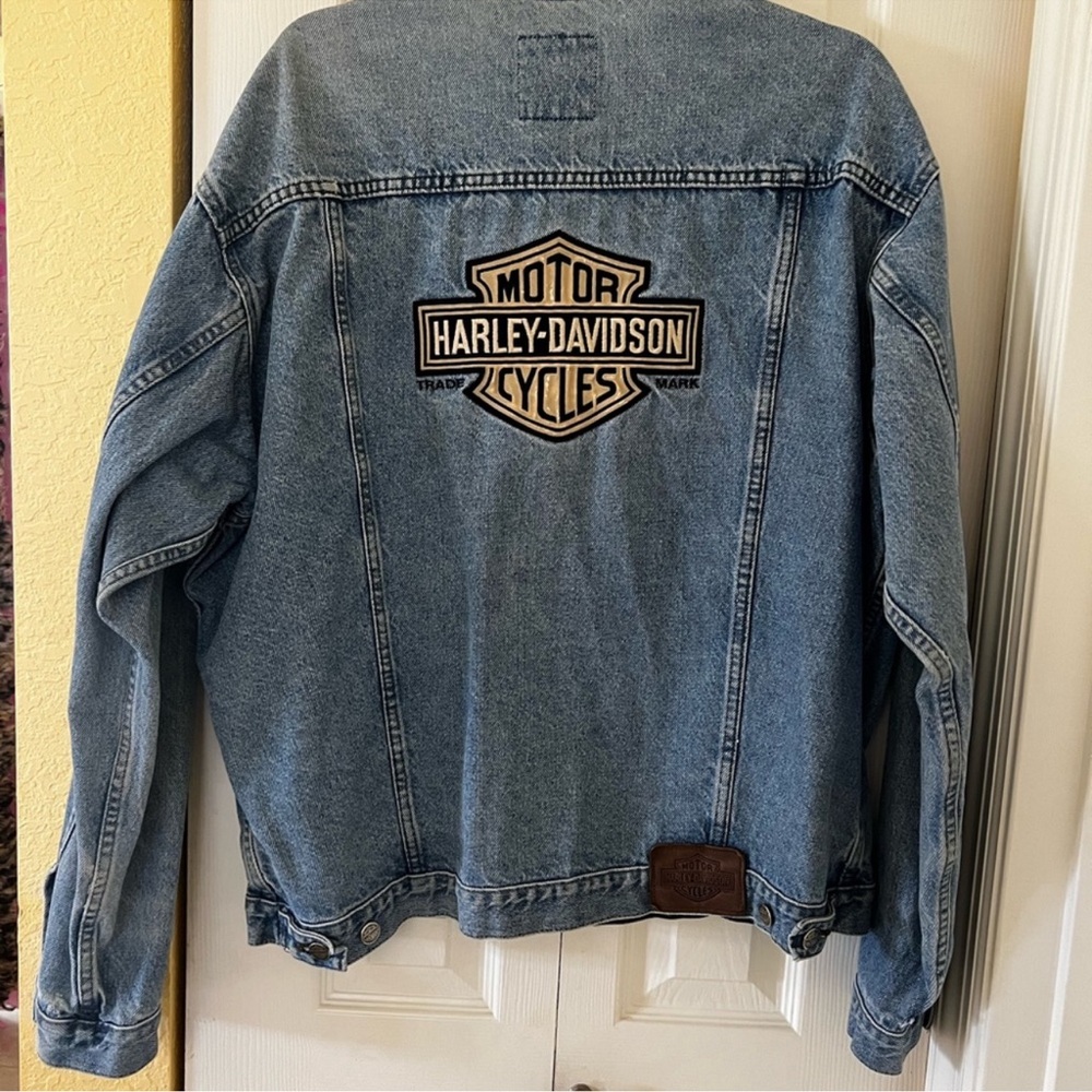 Vintage Harley Davidson Biker Blues Denim Jacket
